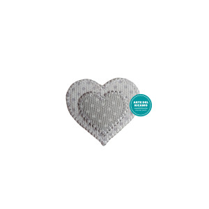 Iron-On Patch - Pearl Grey Hearts